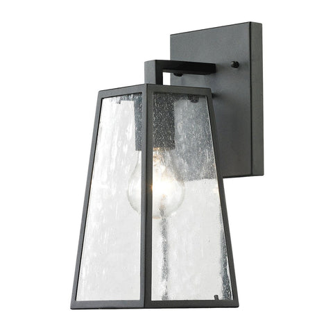 Meditterano 1 Light Outdoor Sconce In Textured Matte Black Outdoor Wall Elk Lighting 