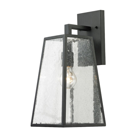 Meditterano 1 Light Outdoor Sconce In Textured Matte Black Outdoor Wall Elk Lighting 