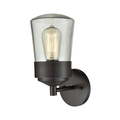 Mullen Gate 1 Light Outdoor Wall Sconce In Oil Rubbed Bronze With Clear Glass Outdoor Wall Elk Lighting 