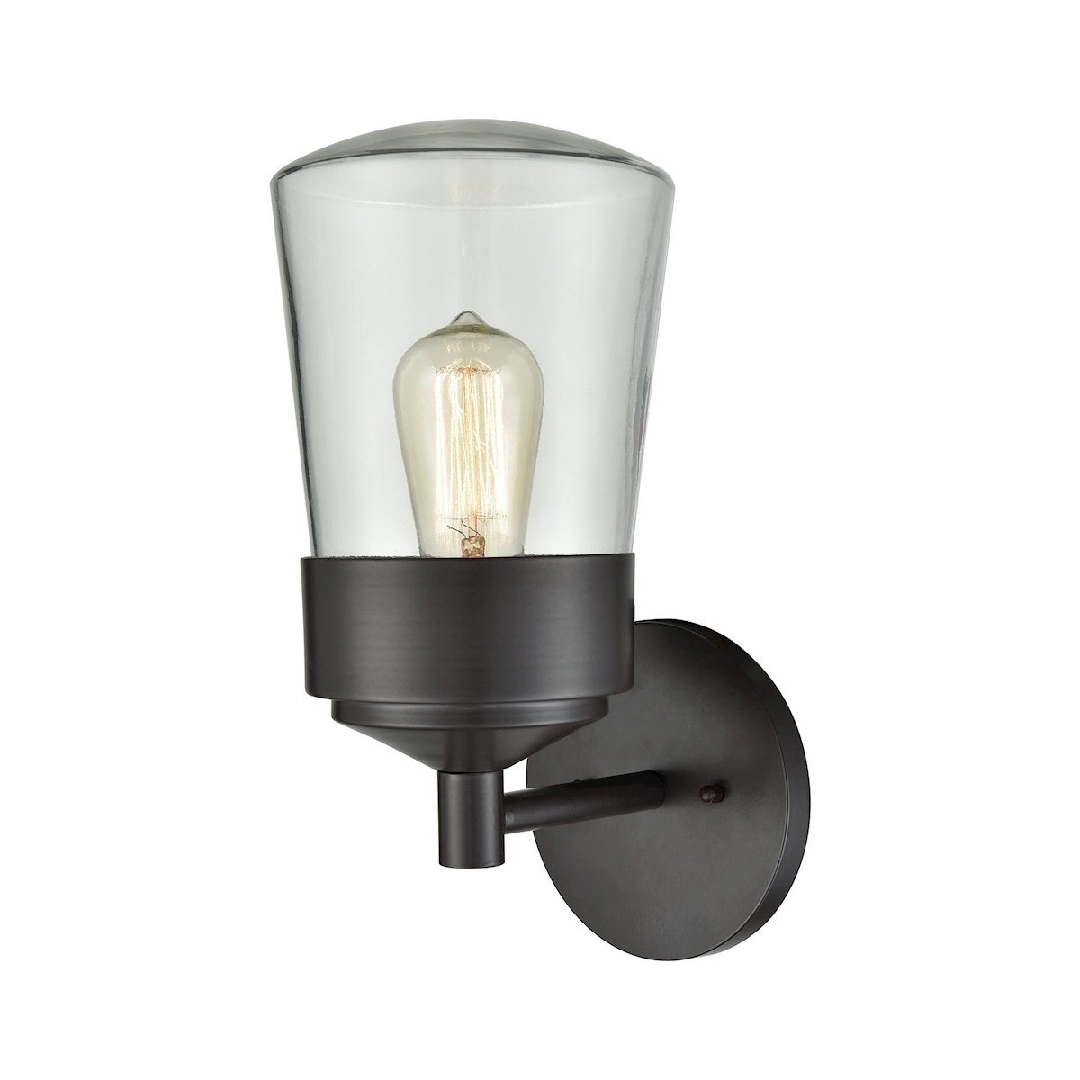 Mullen Gate 1 Light Outdoor Wall Sconce In Oil Rubbed Bronze With Clear Glass Outdoor Wall Elk Lighting 