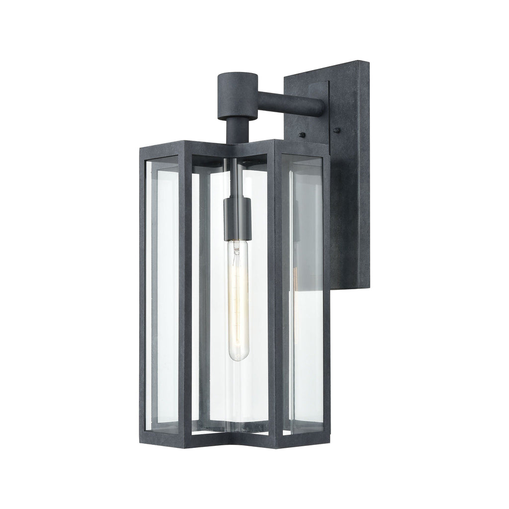 Bianca 1-Light Sconce in Aged Zinc with Clear Wall Elk Lighting 