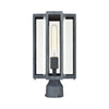 Bianca 1-Light Post Mount in Aged Zinc with Clear Outdoor Elk Lighting 