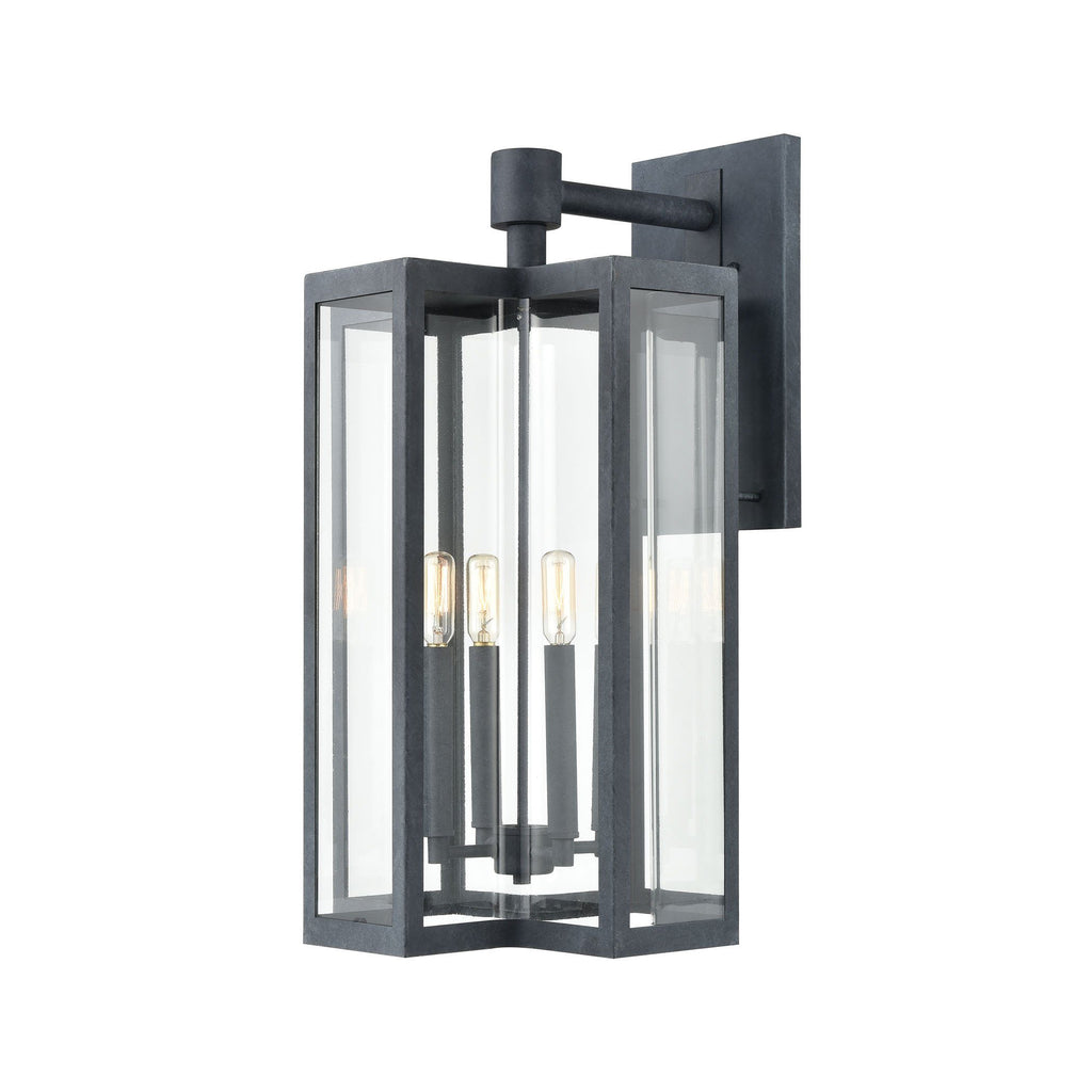Bianca 4-Light Sconce in Aged Zinc with Clear Wall Elk Lighting 