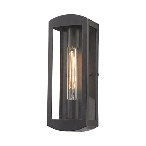 Trenton 1 Light Outdoor Wall Sconce In Blackened Bronze Outdoor Wall Elk Lighting 