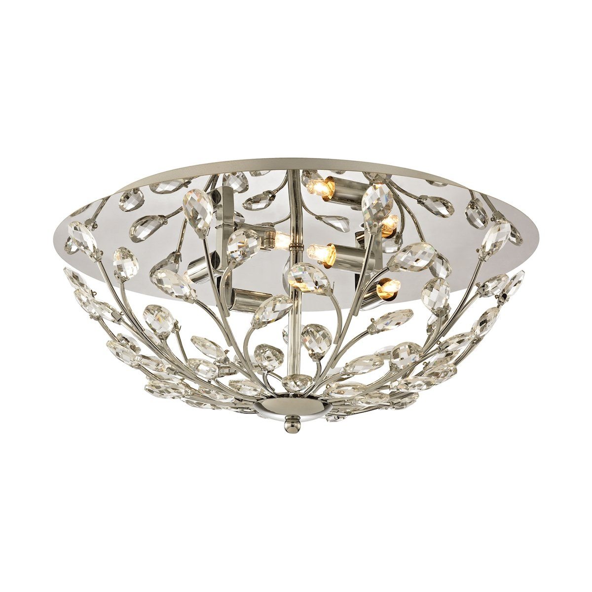 Crystique 4 Light Flush In Polished Chrome Flush Mount Elk Lighting 