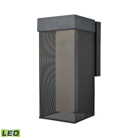 Estacada Dimmable LED Outdoor Wall Sconce In Matte Black With Opal White Glass Outdoor Wall Elk Lighting 