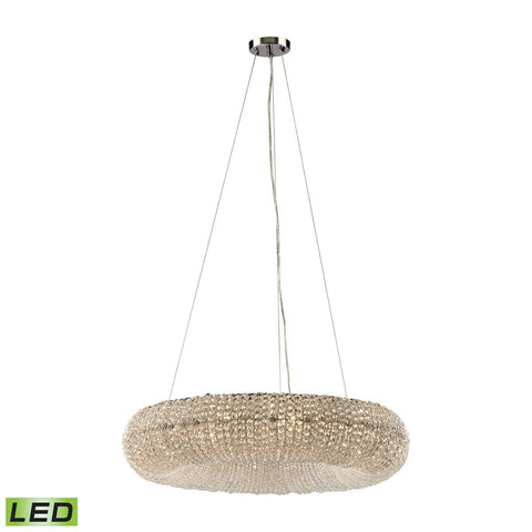 Crystal Ring 10 Light LED Chandelier In Polished Chrome Ceiling Elk Lighting 