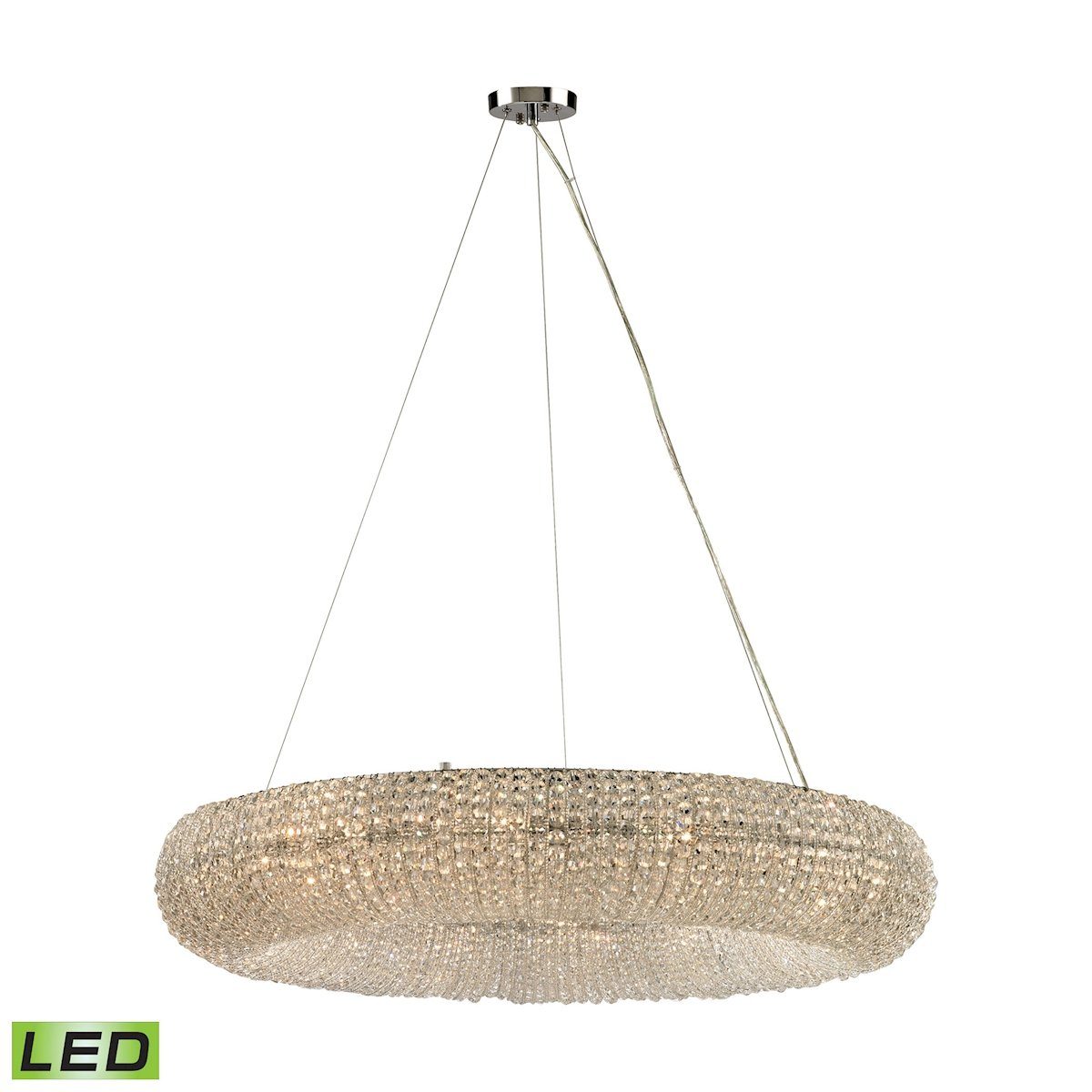 Crystal Ring 12 Light LED Chandelier In Polished Chrome Ceiling Elk Lighting 