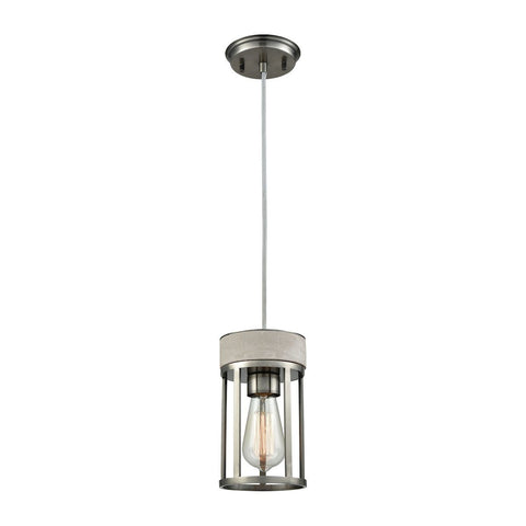 Urban Form Pendant In Black Nickel With Concrete Accent Ceiling Elk Lighting 