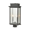 Braddock 2-Light Outdoor Post Mount in Architectural Bronze with Seedy Glass Enclosure