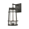 Crofton 2-Light Outdoor Sconce in Charcoal with Clear Glass