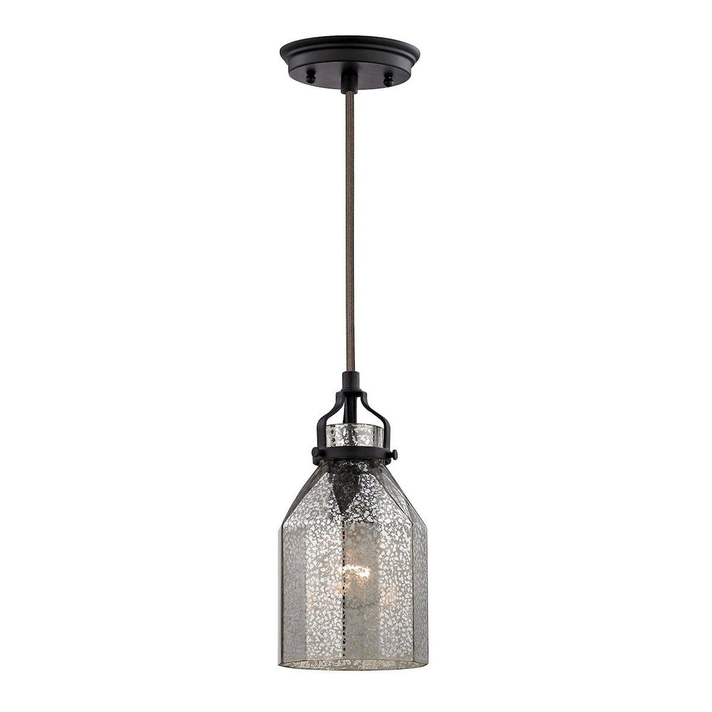 Danica Pendant In Oil Rubbed Bronze And Mercury Glass Ceiling Elk Lighting 