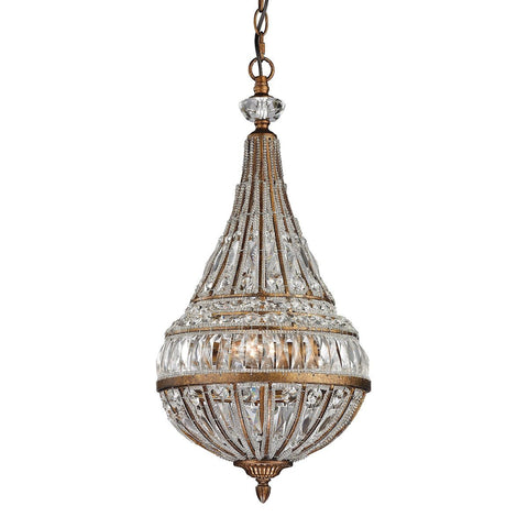 Empire 3 Light Pendant In Mocha And Clear Crystal Ceiling Elk Lighting 