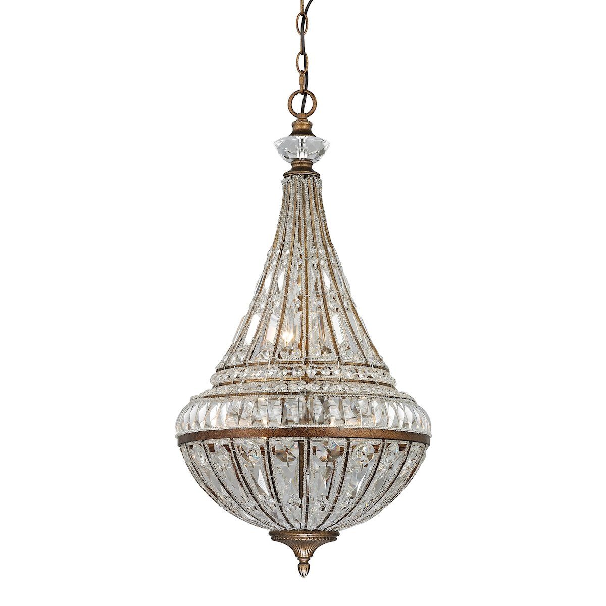 Empire 6 Light Pendant In Mocha And Clear Crystal Ceiling Elk Lighting 