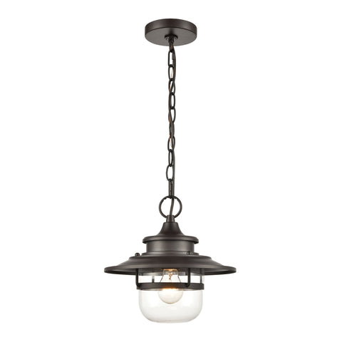 Renninger 1-Light Outdoor Pendant in Oil Rubbed Bronze with Clear Glass