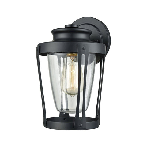 Fullerton 1 Light Outdoor Wall Sconce In Matte Black With Clear Glass Outdoor Wall Elk Lighting 