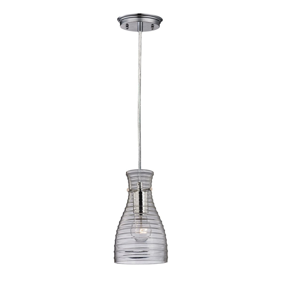 Strata Mini Pendant In Polished Chrome And Clear Glass Ceiling Elk Lighting 