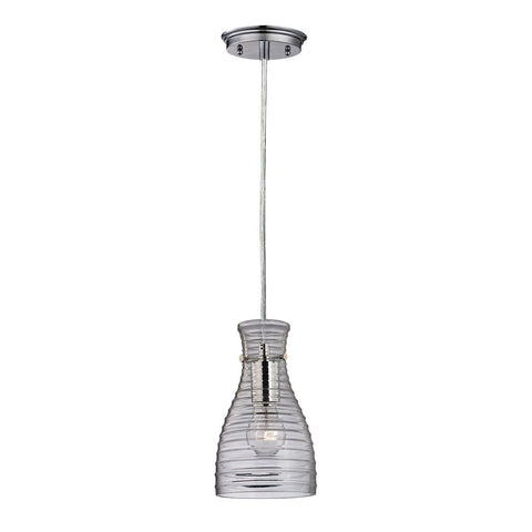 Strata Mini Pendant In Polished Chrome And Clear Glass Ceiling Elk Lighting 