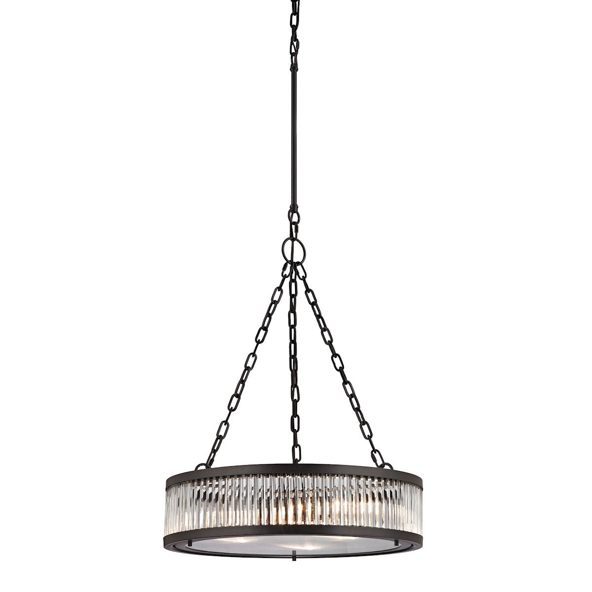 Linden Manor 3 Light Pendant In Crystal And Oil Rubbed Bronze Ceiling Elk Lighting 
