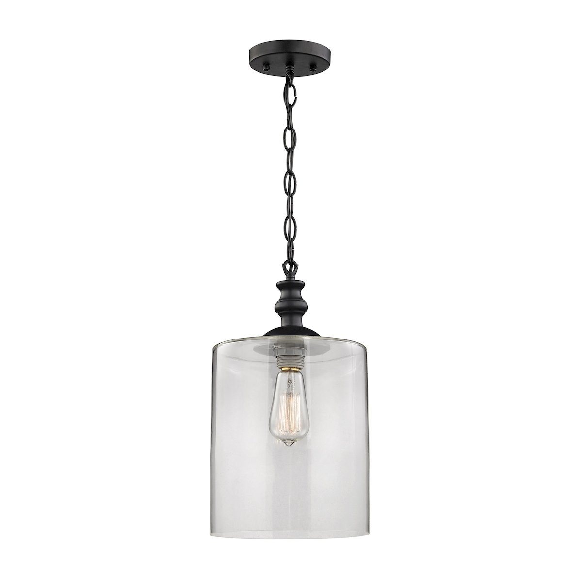 Bergen Pendant In Oil Rubbed Bronze And Clear Glass Ceiling Elk Lighting 