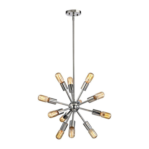 Delphine 12 Light Chandelier In Polished Chrome Ceiling Elk Lighting 