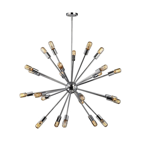 Delphine 24 Light Chandelier In Polished Chrome Ceiling Elk Lighting 