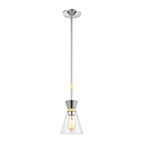 Modley 1-Light Mini Pendant in Polished Chrome with Clear Glass Ceiling Elk Lighting 