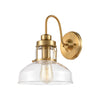 Manhattan Boutique 1-Light Sconce in Brushed Brass with Clear Glass Wall Elk Lighting 