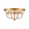 Manhattan Boutique 2-Light Flush Mount in Brushed Brass with Clear Glass Ceiling Elk Lighting 