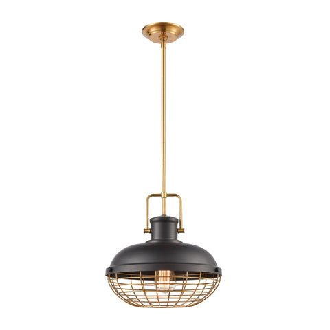 Nostalgia 1-Light Pendant in Matte Black Ceiling Elk Lighting 