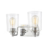 Robins 2-Light Vanity Light in Polished Chrome with Clear Glass Wall Elk Lighting 