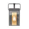 Knowlton 1-Light Sconce in Matte Black with Seedy Glass Wall Elk Lighting 