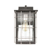 Brewster 1-Light Sconce in Matte Black with Seedy Glass Wall Elk Lighting 