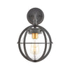 Davenport 1-Light Sconce in Charcoal with Seedy Glass Wall Elk Lighting 