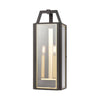 Portico 2-Light Sconce in Charcoal with Clear Glass Wall Elk Lighting 