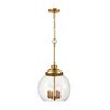 Chandra 4-Light Pendant in Burnished Brass with Clear Glass
