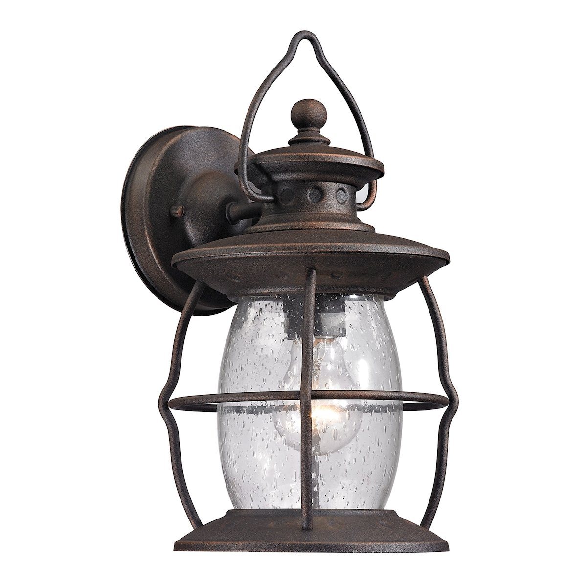 Village Lantern 1 Light Outdoor Sconce In Weathered Charcoal Outdoor Wall Elk Lighting 