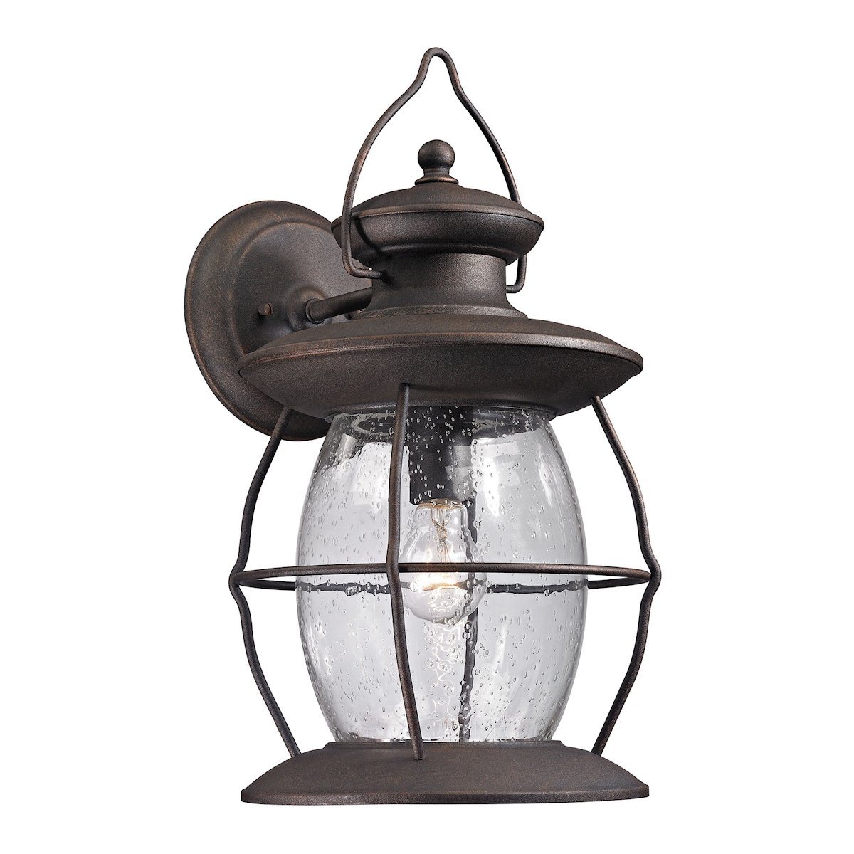 Village Lantern 1 Light Outdoor Sconce In Weathered Charcoal Outdoor Wall Elk Lighting 