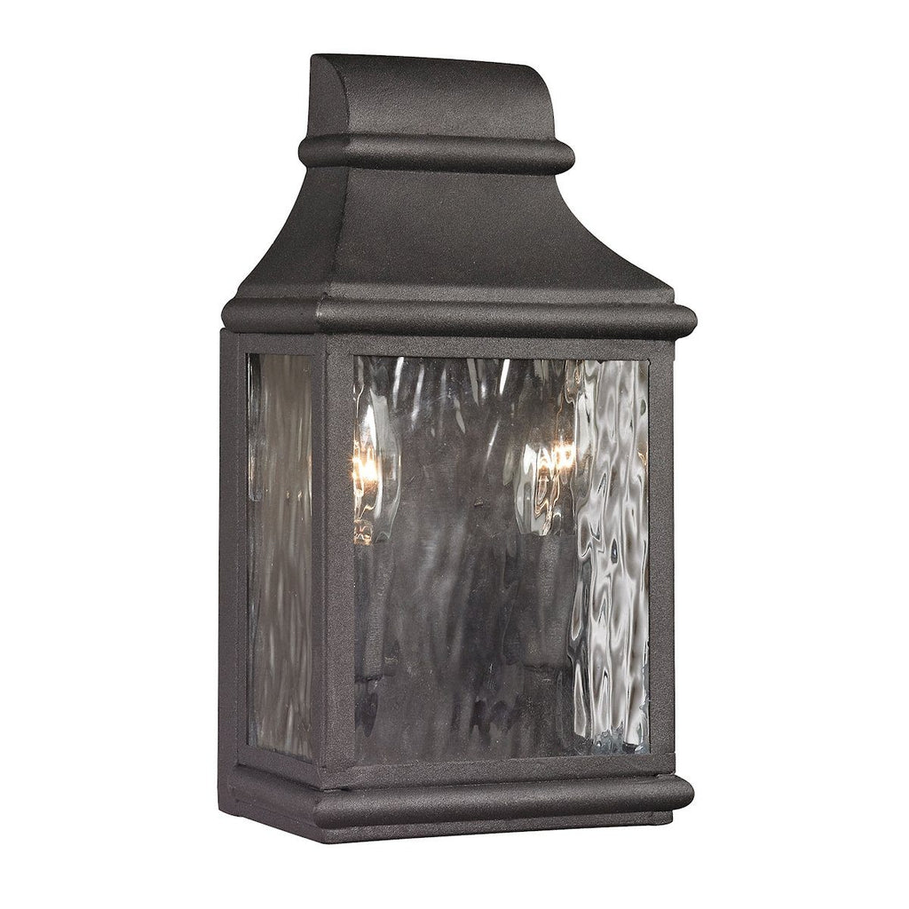 Forged Jefferson 2 Light Outdoor Sconce In Charcoal Outdoor Wall Elk Lighting 