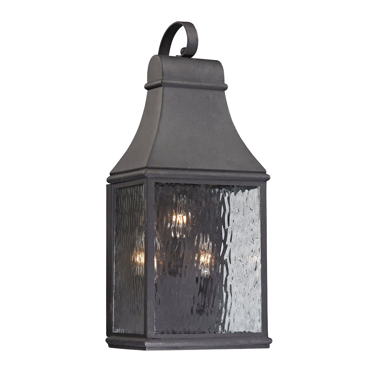 Forged Jefferson 3 Light Outdoor Sconce In Charcoal Outdoor Wall Elk Lighting 