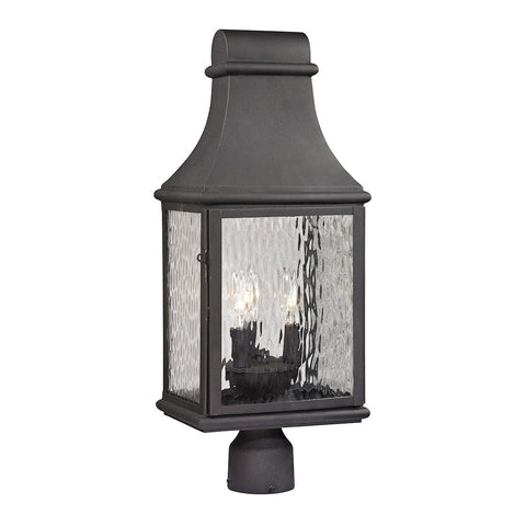 Forged Jefferson 3 Light Outdoor Post Lamp In Charcoal Outdoor Post Elk Lighting 