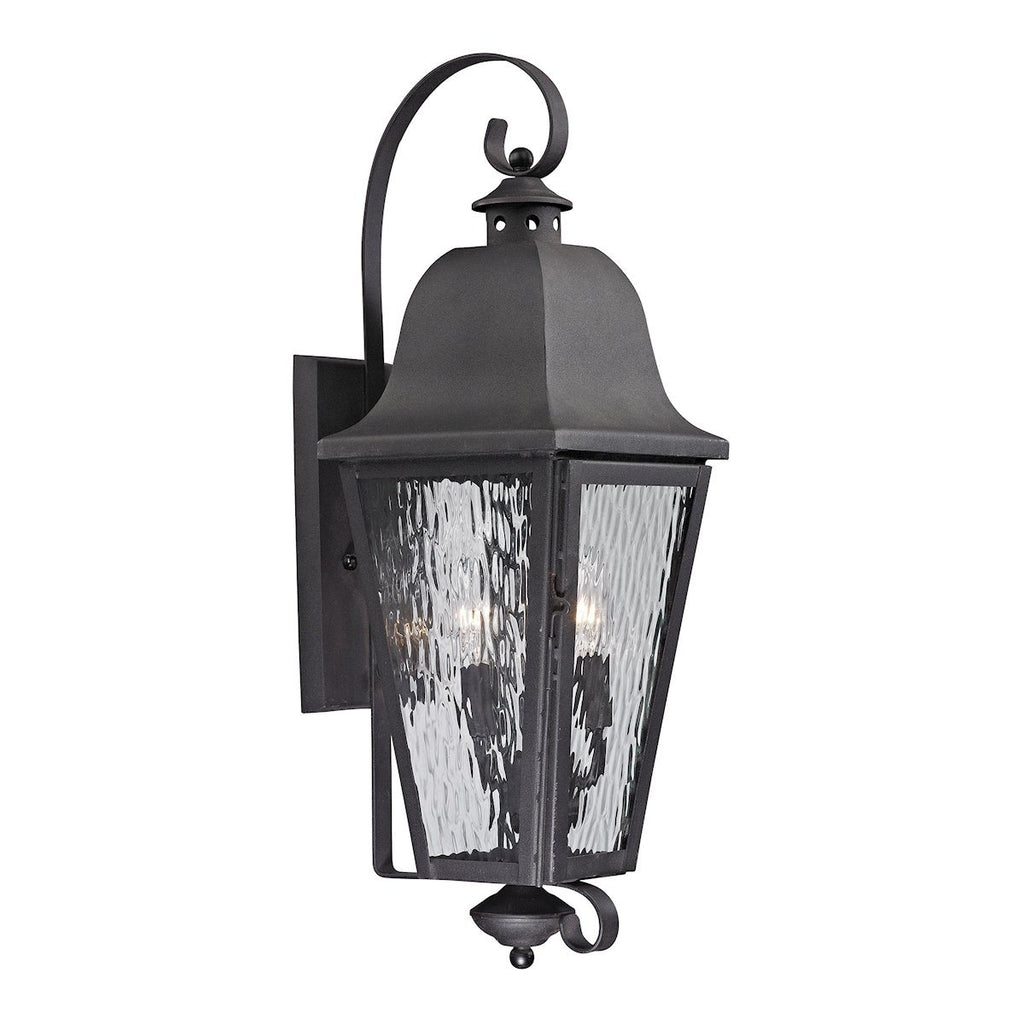Forged Brookridge 3 Light Outdoor Sconce In Charcoal Outdoor Wall Elk Lighting 
