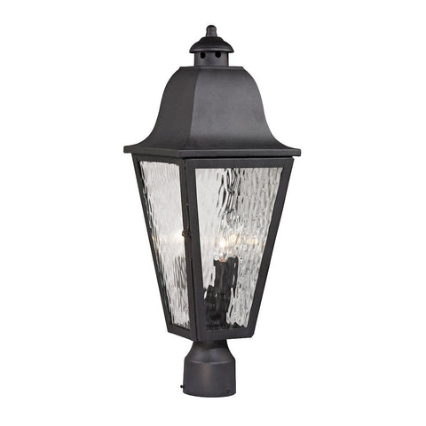 Forged Brookridge 3 Light Outdoor Post Lamp In Charcoal Outdoor Post Elk Lighting 