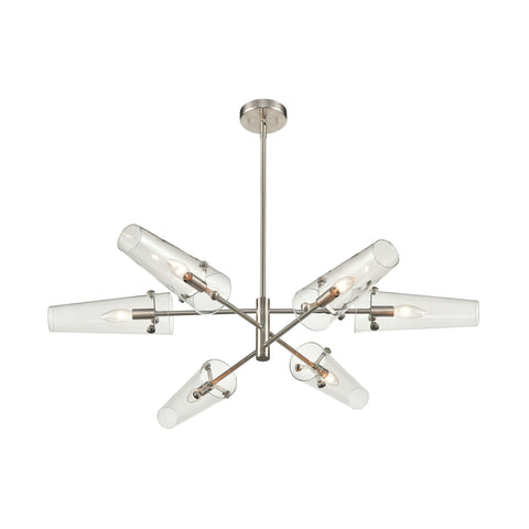 Valante 6-Light Chandelier in Satin Nickel with Clear Glass