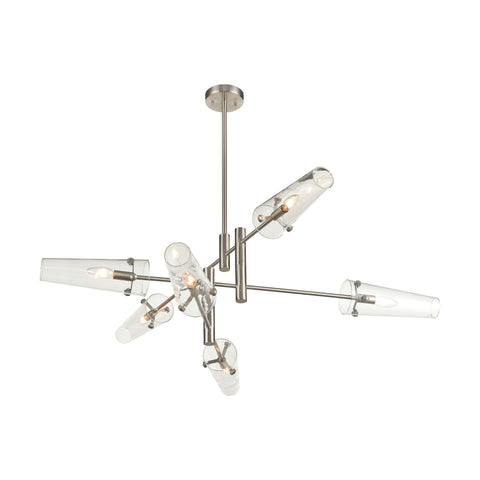 Valante 6-Light Chandelier in Satin Nickel with Clear Glass