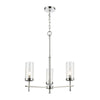 Melinda 3-Light Chandelier in Polished Chrome with Seedy Glass