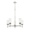 Melinda 5-Light Chandelier in Polished Chrome with Seedy Glass