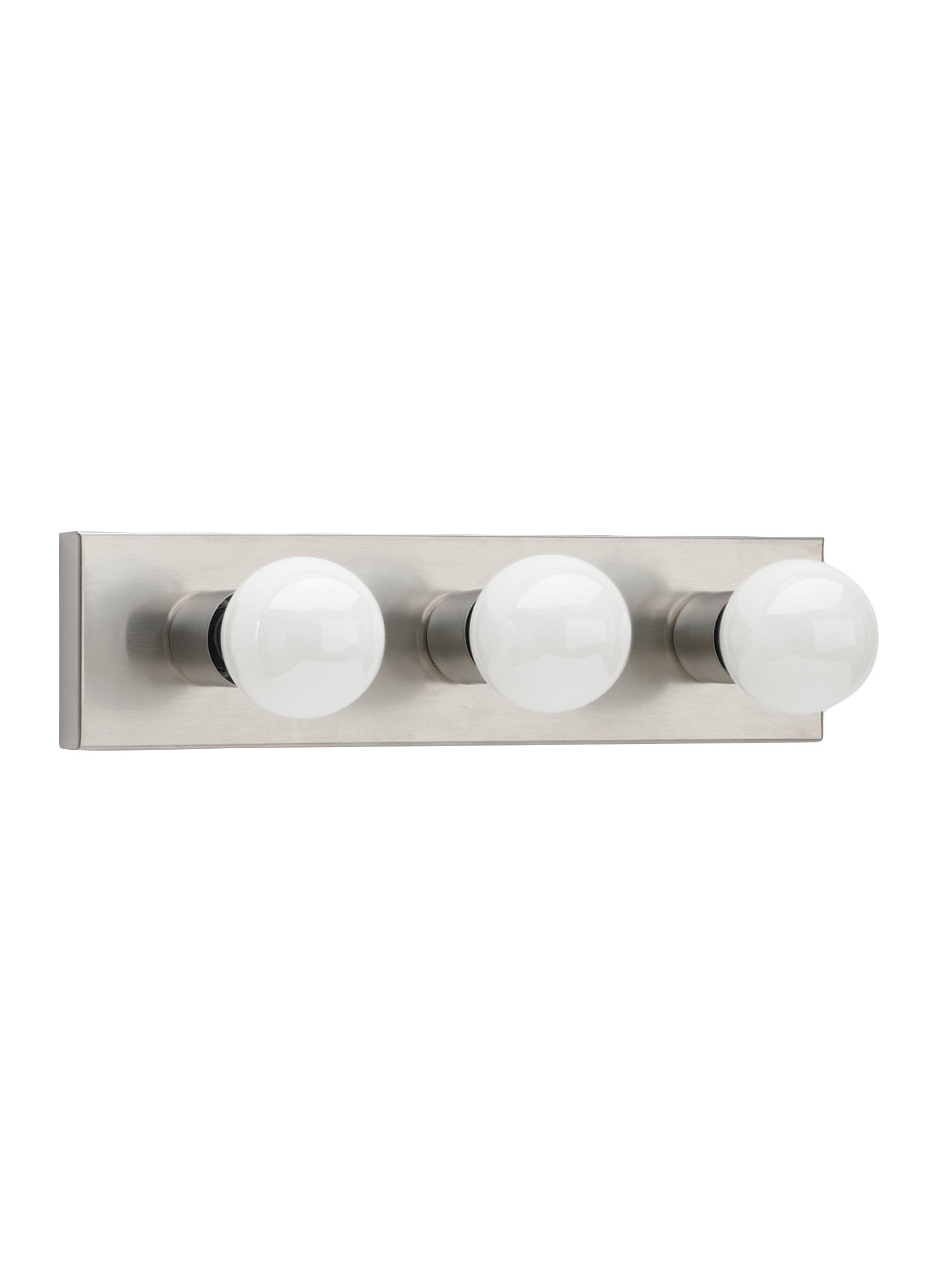 Center Stage Three Light Bath Vanity Fixture - Brushed Stainless Wall Sea Gull Lighting 
