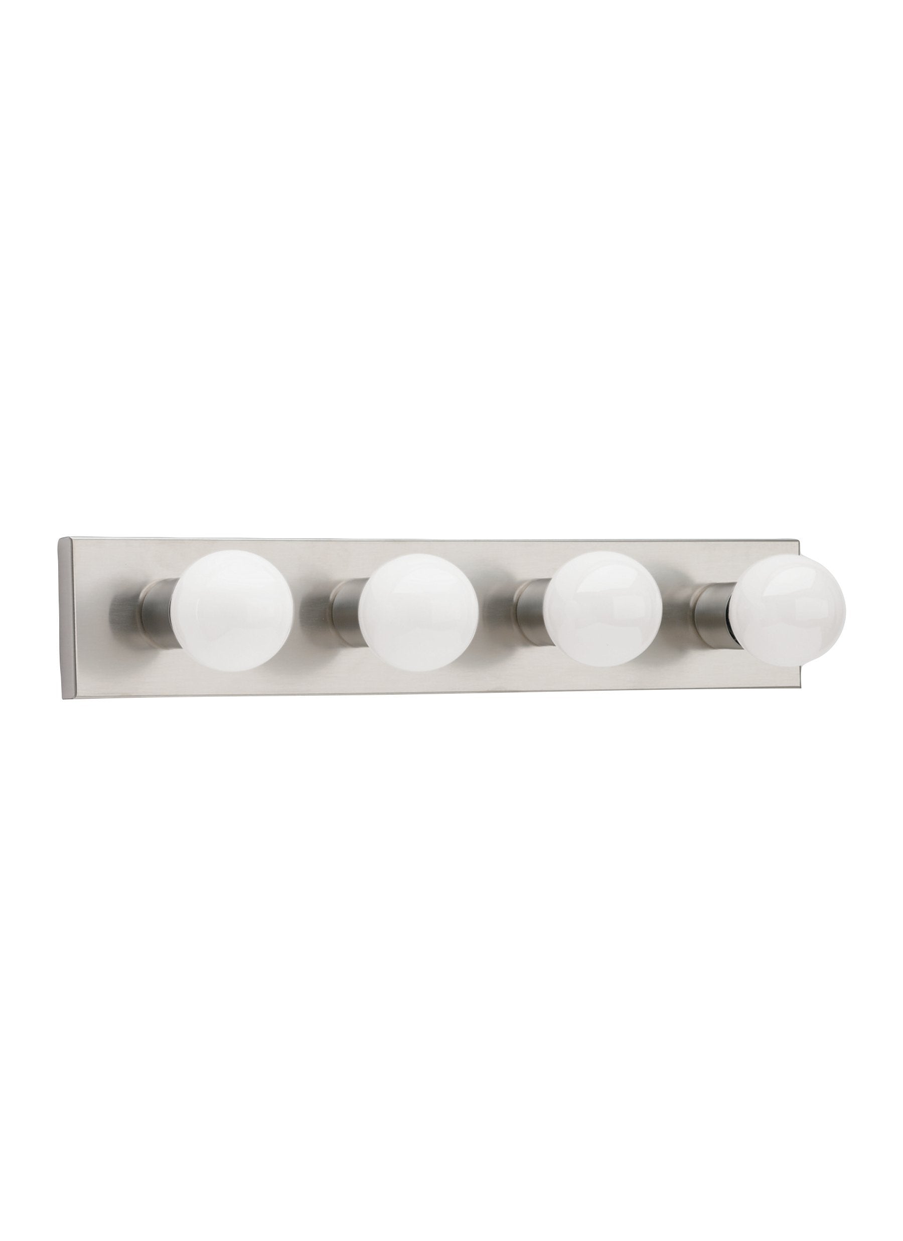 Center Stage Four Light Bath Vanity Fixture - Brushed Stainless Wall Sea Gull Lighting 
