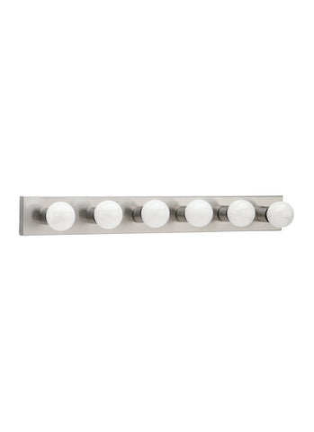 Center Stage Six Light Wall / Bath - Brushed Stainless Wall Sea Gull Lighting 